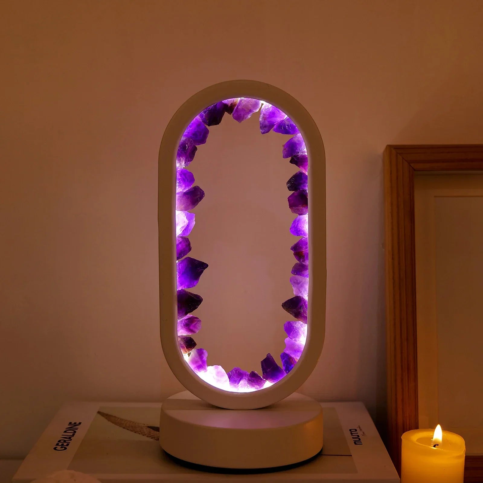 Elegant Amethyst Crystal Lamp – Ambient LED Lighting for Relaxation