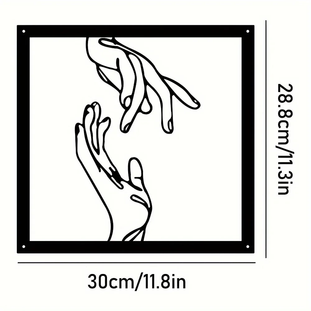 Connected Hands Metal Wall Decoration – Minimalistic and Unifying