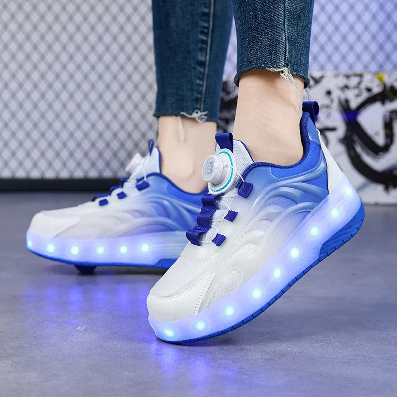LED Light Roller Skate Shoes for Kids – Illuminated Sneakers for Boys and Girls with USB Rechargeable Wheels