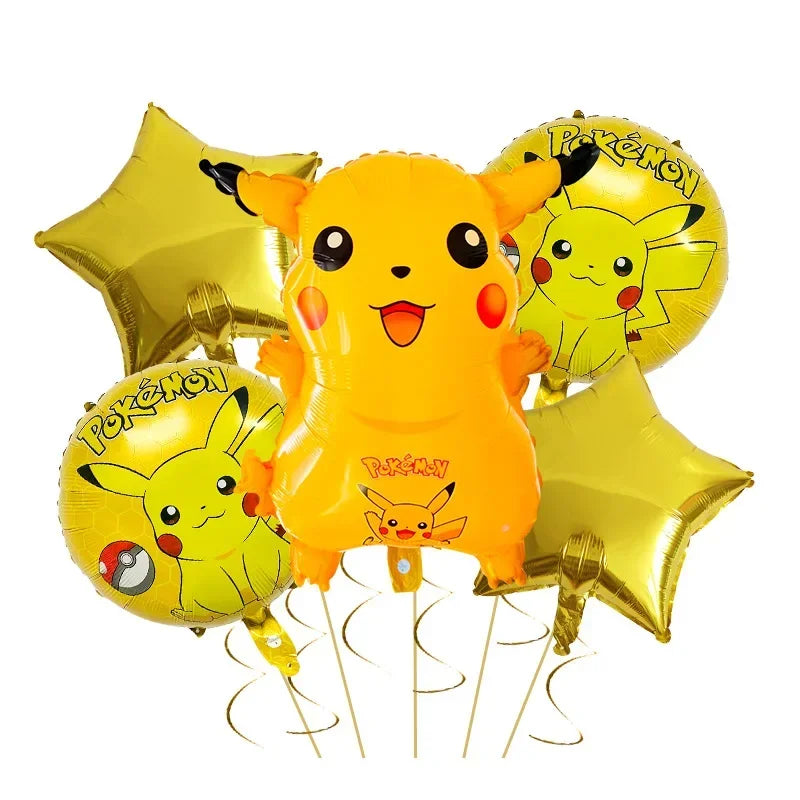 Pikachu and Charmander Aluminum Balloons – Party Decoration for Pokémon Fans