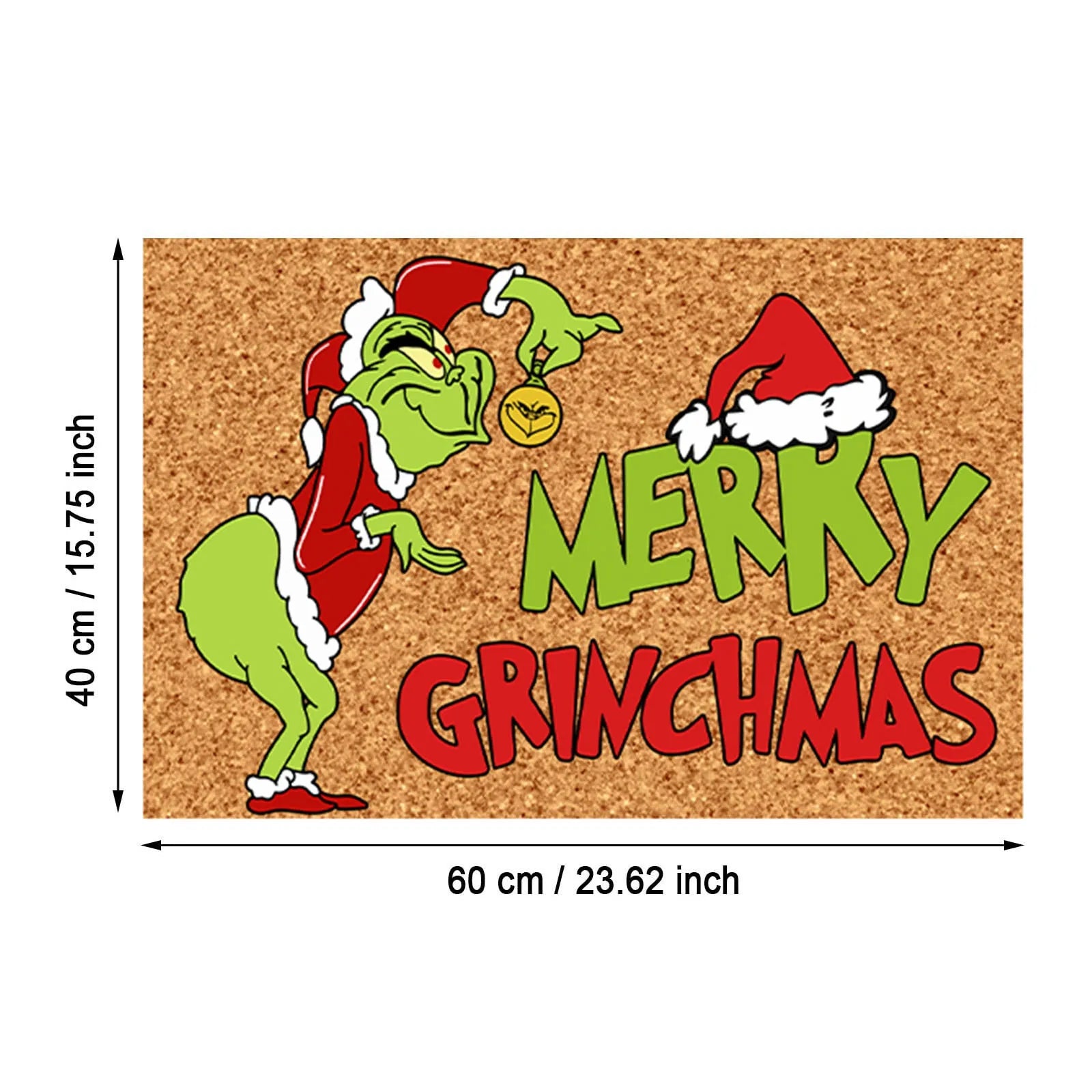 Christmas Door Mat with Grinch Design - A Cheerful Welcome for the Holidays
