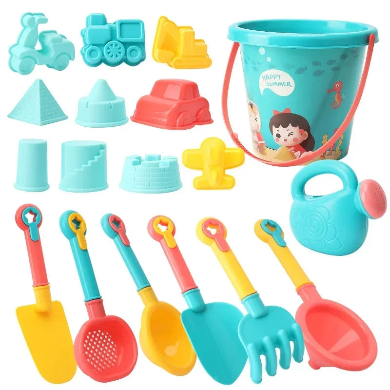 Children's Beach Toy Set – Bucket, Shovel, Water Bottle, and More for Summer Fun