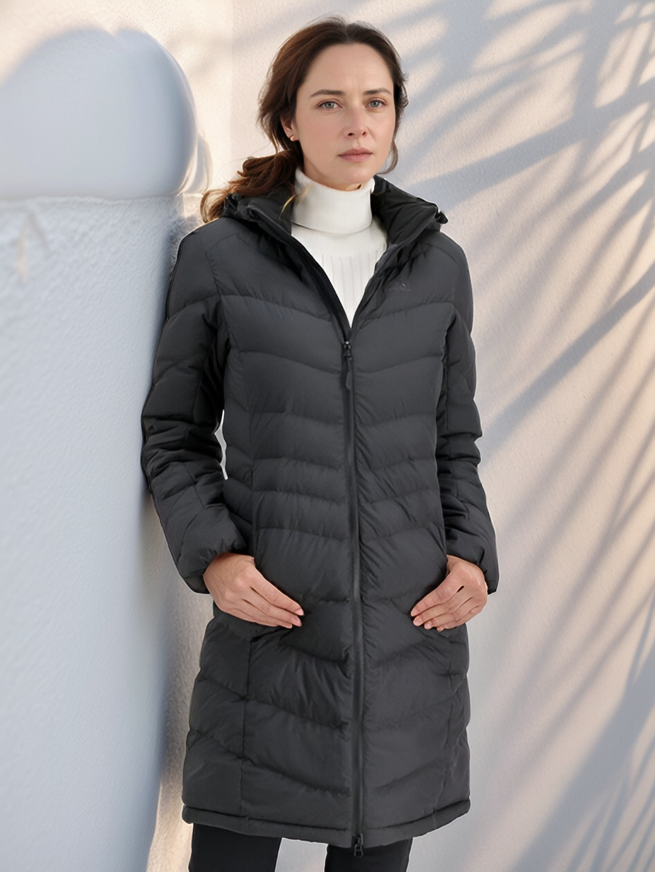 Eva Long Padded Coat – Warm, Lightweight, and Water-Repellent