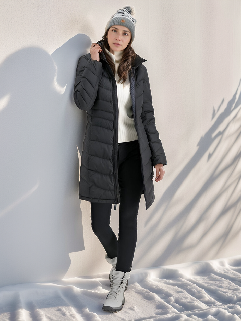 Eva Long Padded Coat – Warm, Lightweight, and Water-Repellent