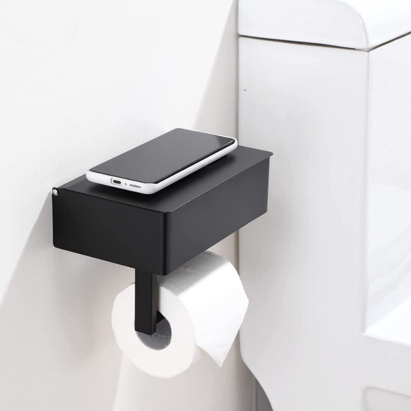 SteelSmart Toilet Roll Holder – Luxury Design with Handy Storage Compartment