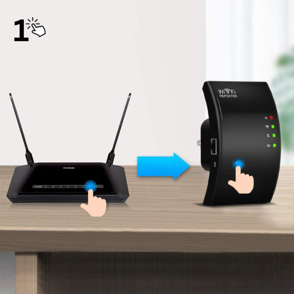 Wireless WiFi Signal Booster – Reliable Internet Extension for Home and Office