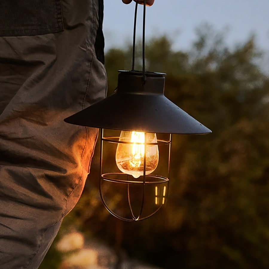 Set of 2 Solar Retro Lanterns – Vintage Hanging Lamps for Garden and Balcony