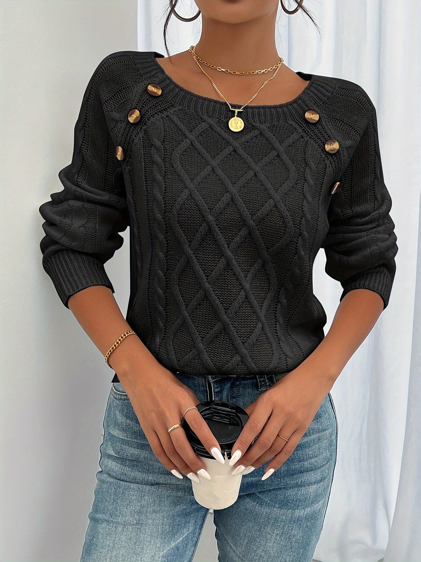 Luxe Button Sweater - Comfortable and Stylish for Every Occasion