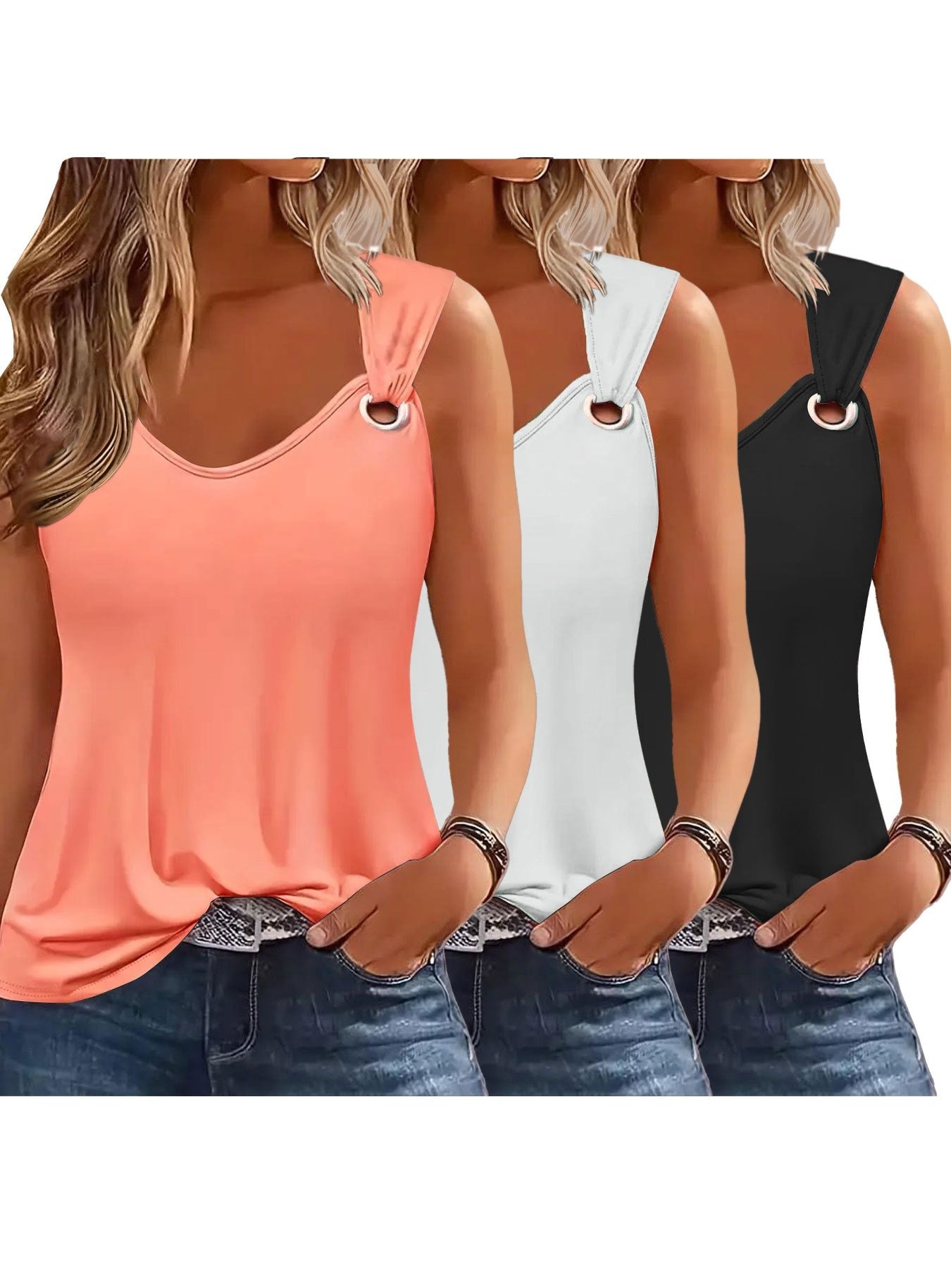 Ladies Tank Tops 3-Pack – Summer Ready and Loose Fit