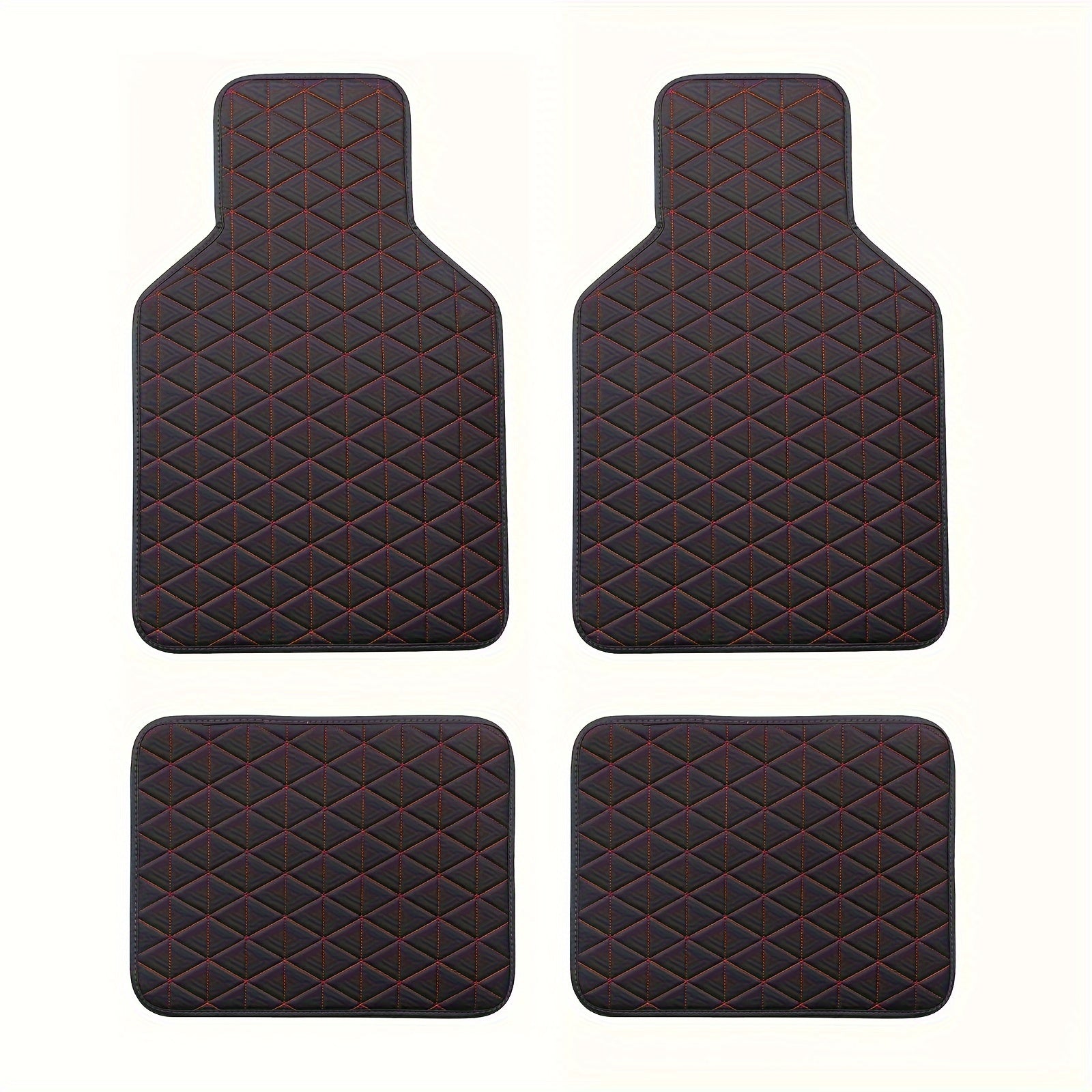 Set of 4 Waterproof PU Leather Floor Mats for Cars – Stylish and Durable