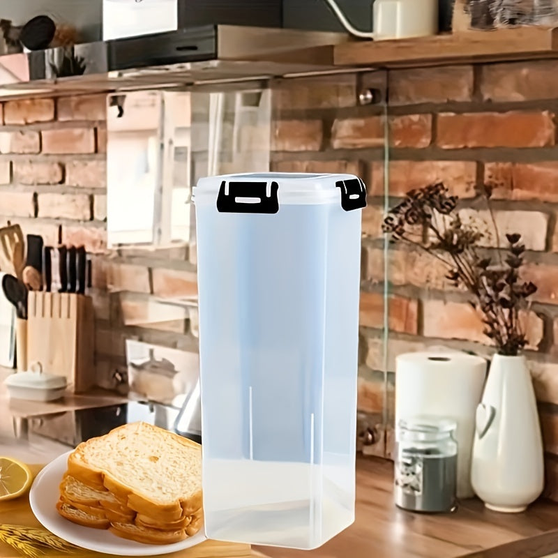 Transparent Bread Box with Airtight Lid - Freshness Preservation and Slicing Guide