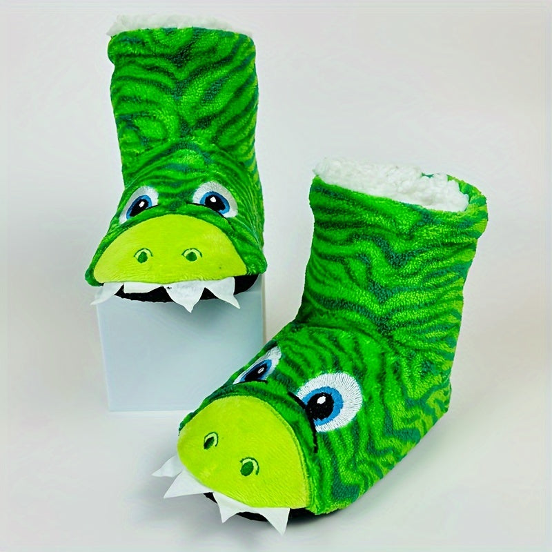 Cheerful Dinosaur Slippers for Kids - For a Cozy Fall and Winter