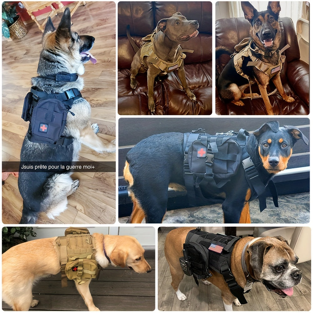 Tactical Dog Harness with Pockets – Durable Nylon Harness for Training and Adventures