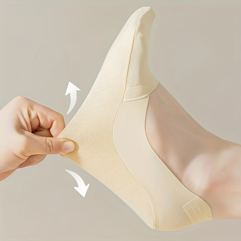 5 Pairs of Ice Silk Socks – Breathable and Non-Slip Invisible Socks for Women