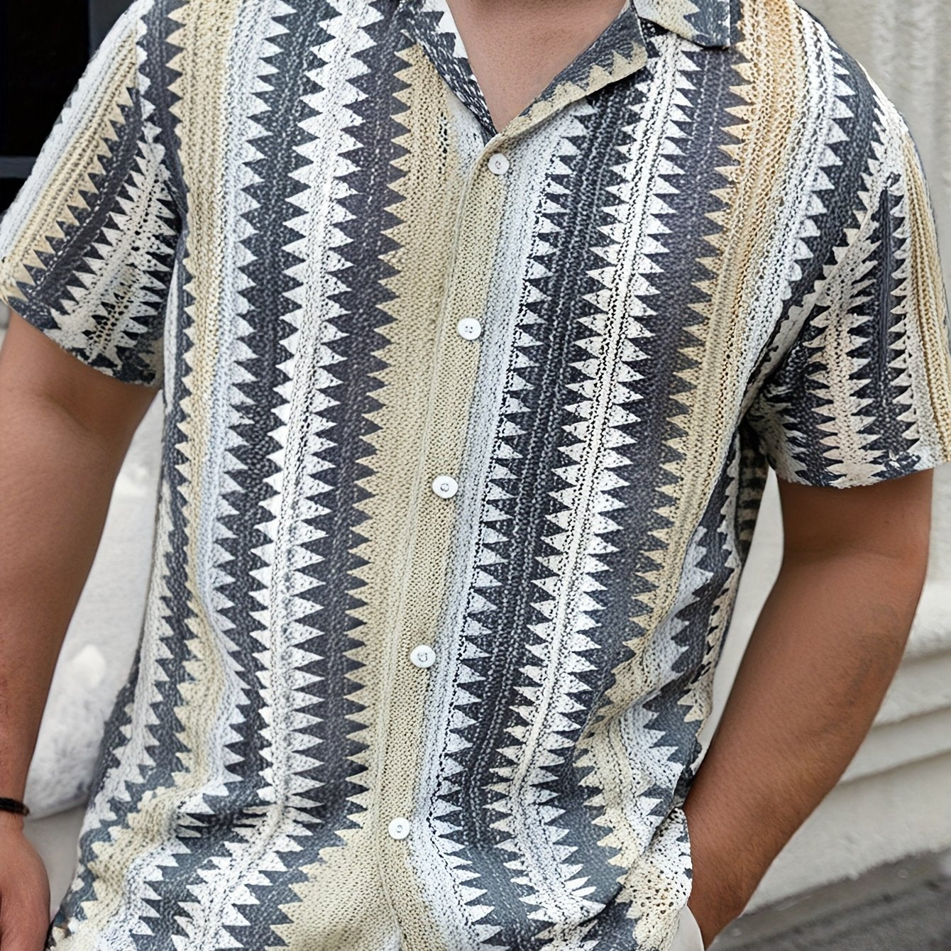 Men's Summer Casual Short Sleeve Shirt – Woven Fabric for a Fresh Look