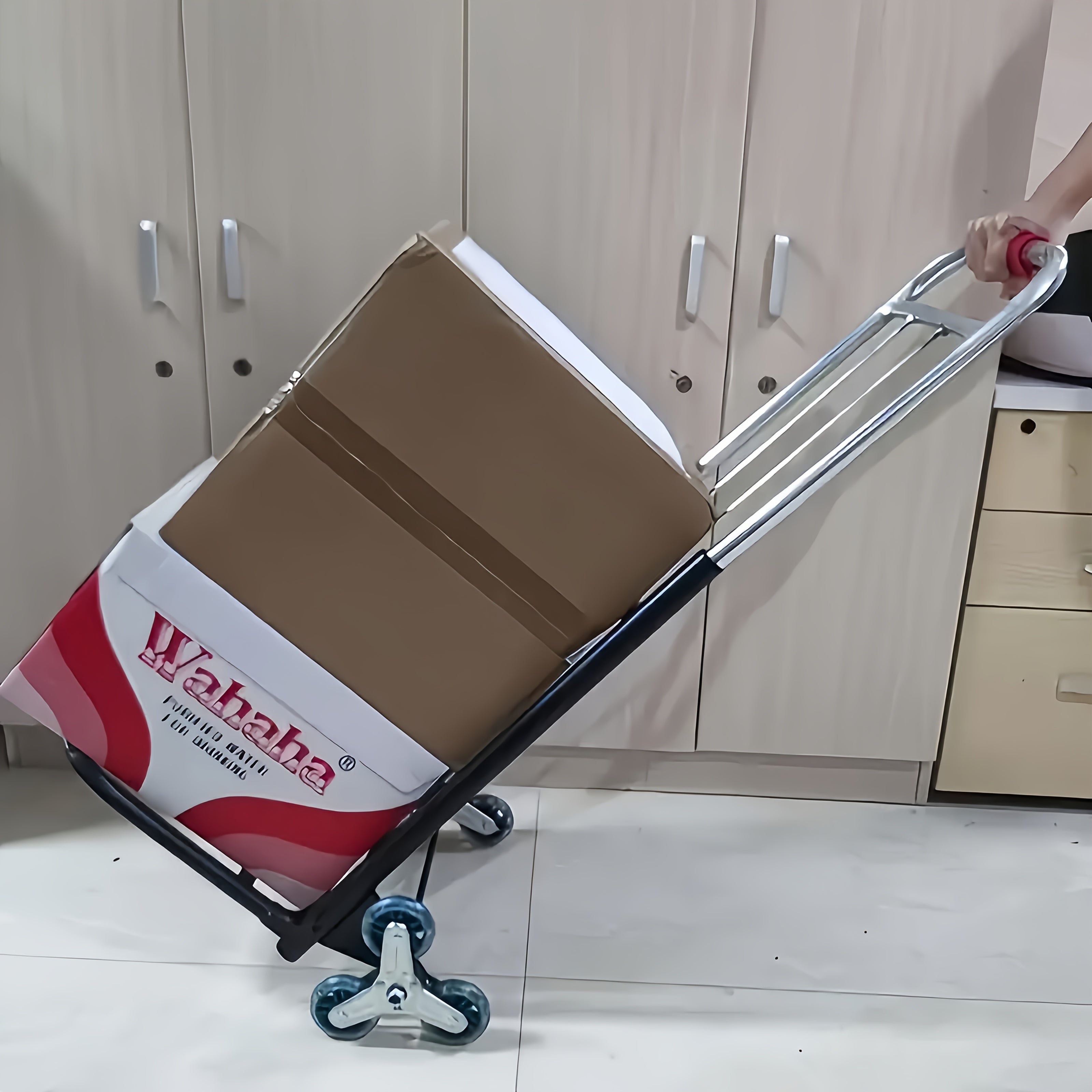 Heavy-Duty Tri-Wheel Stair Climbing Hand Truck – Portable Folding Dolly for Heavy Loads