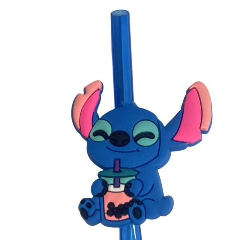 Stitch Reusable Straw Set – 16 Colorful Straws for Parties and Birthdays