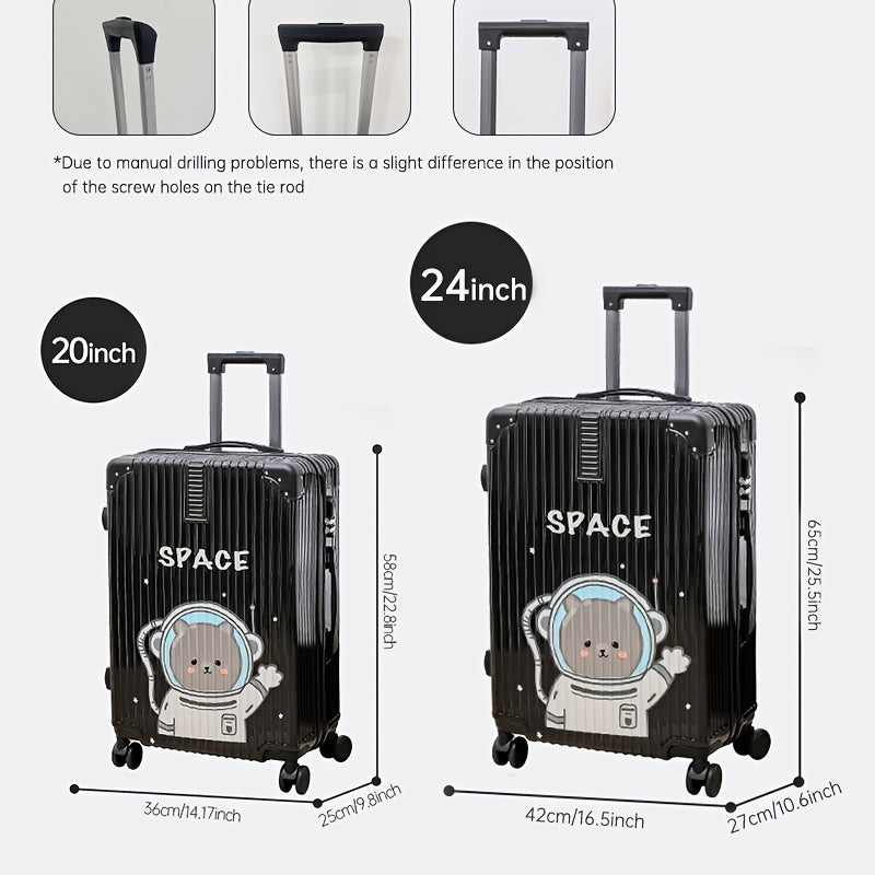 Luxury Graffiti Suitcase with Space Theme – 24 Inch Hardshell Suitcase with Spinner Wheels and TSA Lock