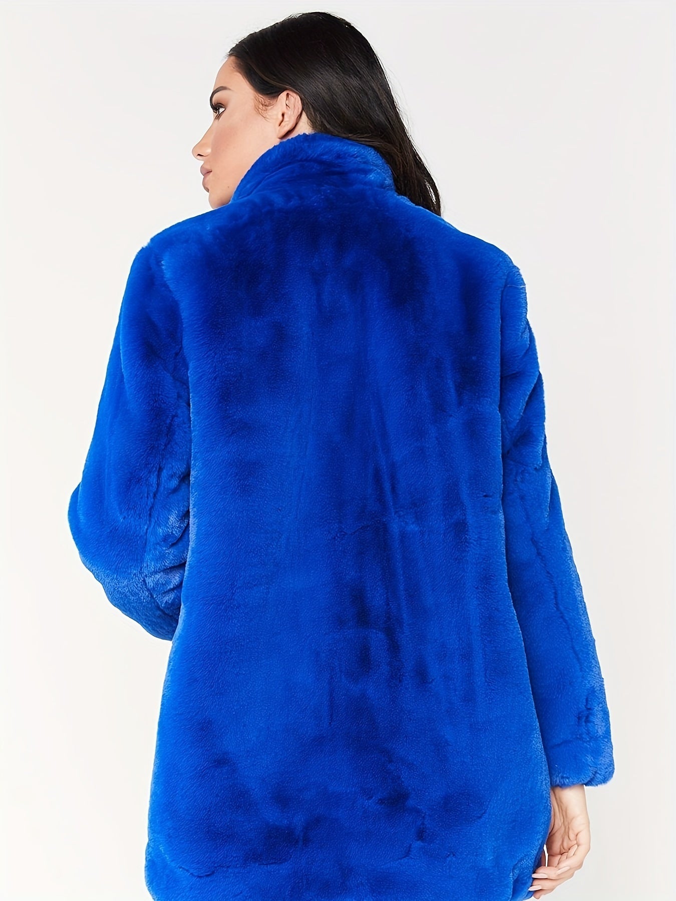 Elegant Women's Mid-Length Winter Faux Fur Coat - Stylish and Warm for Cold Months