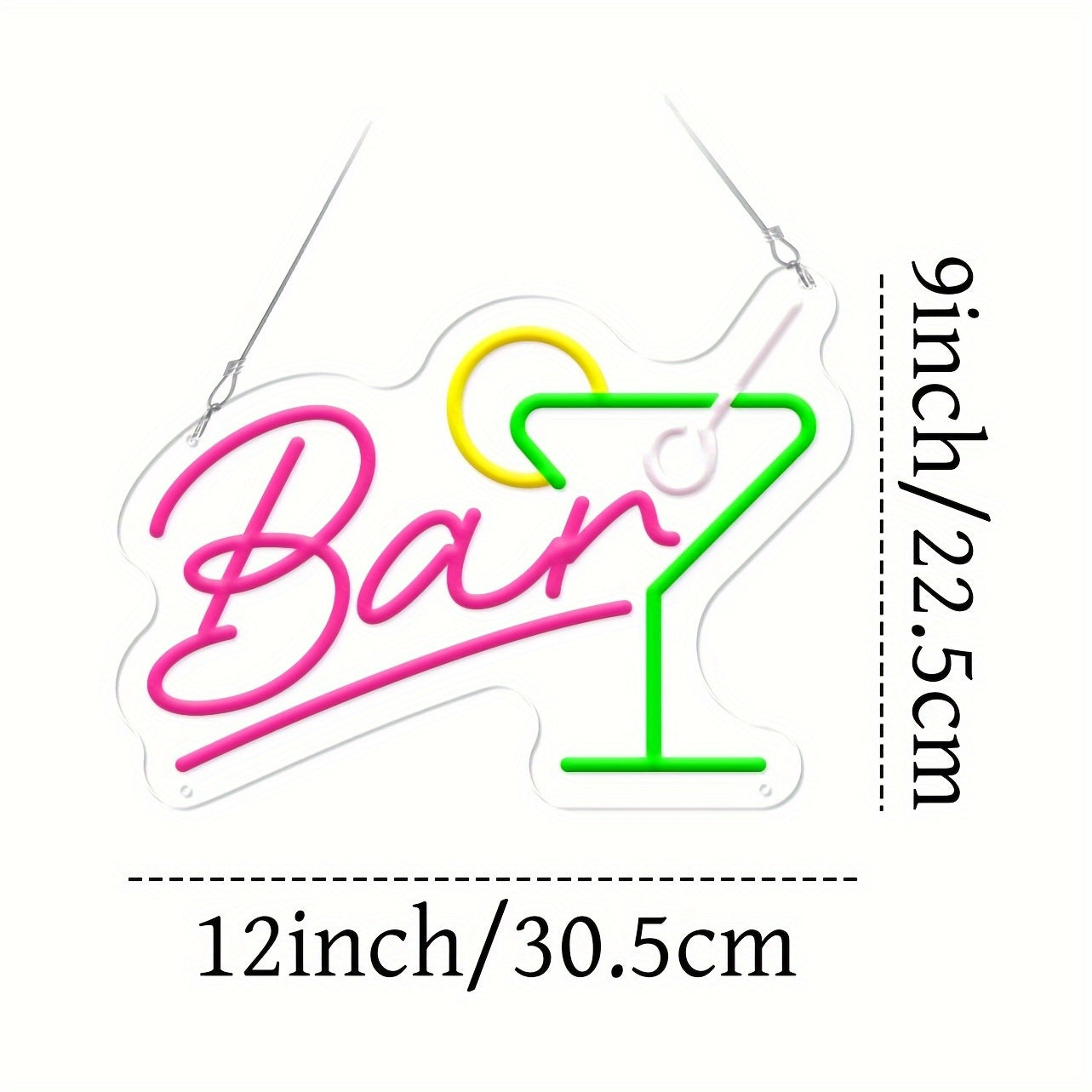 Dimmable LED Neon Bar Sign – USB Powered with Dimmer