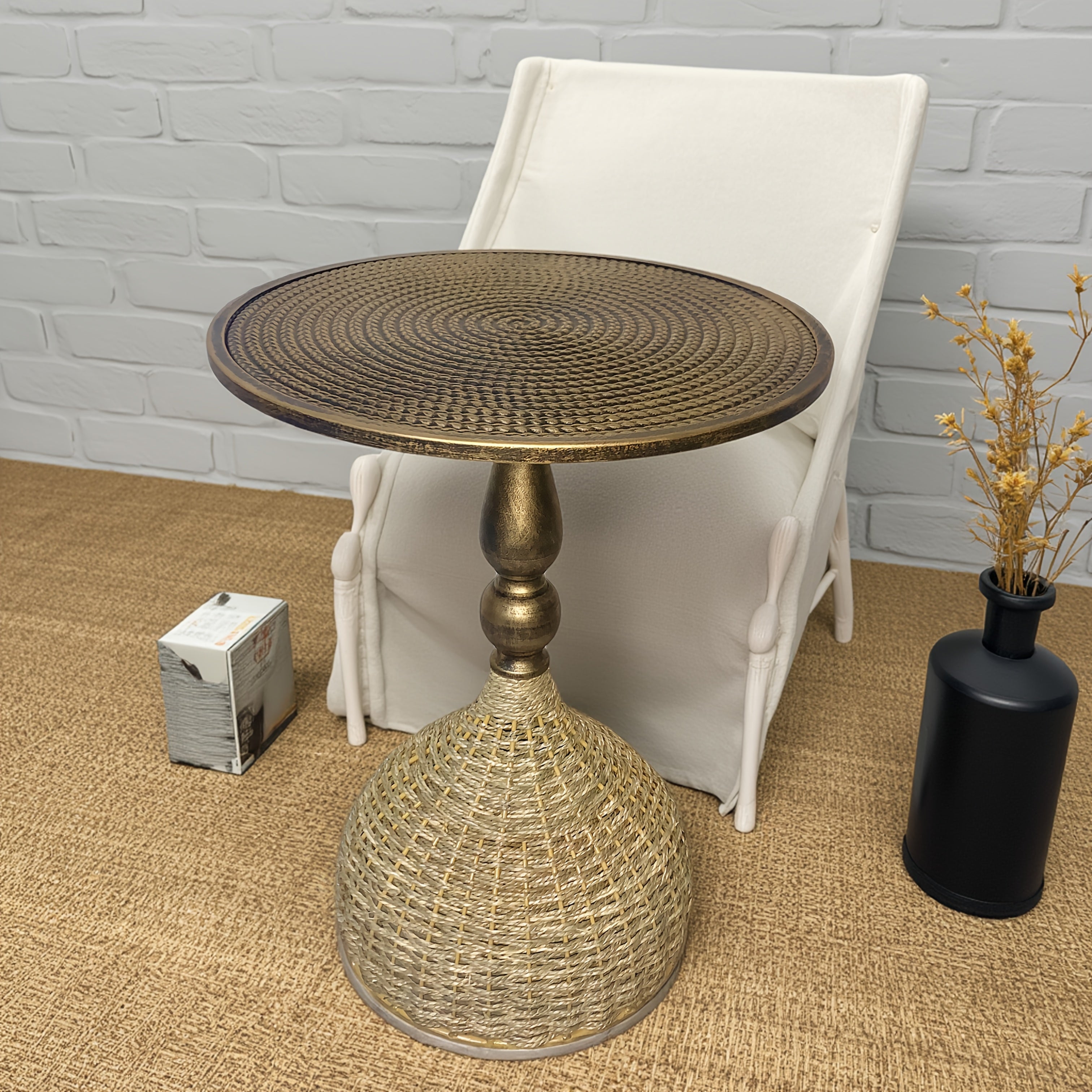 Handmade Water Grass Coffee Table – Antique Bronze Look