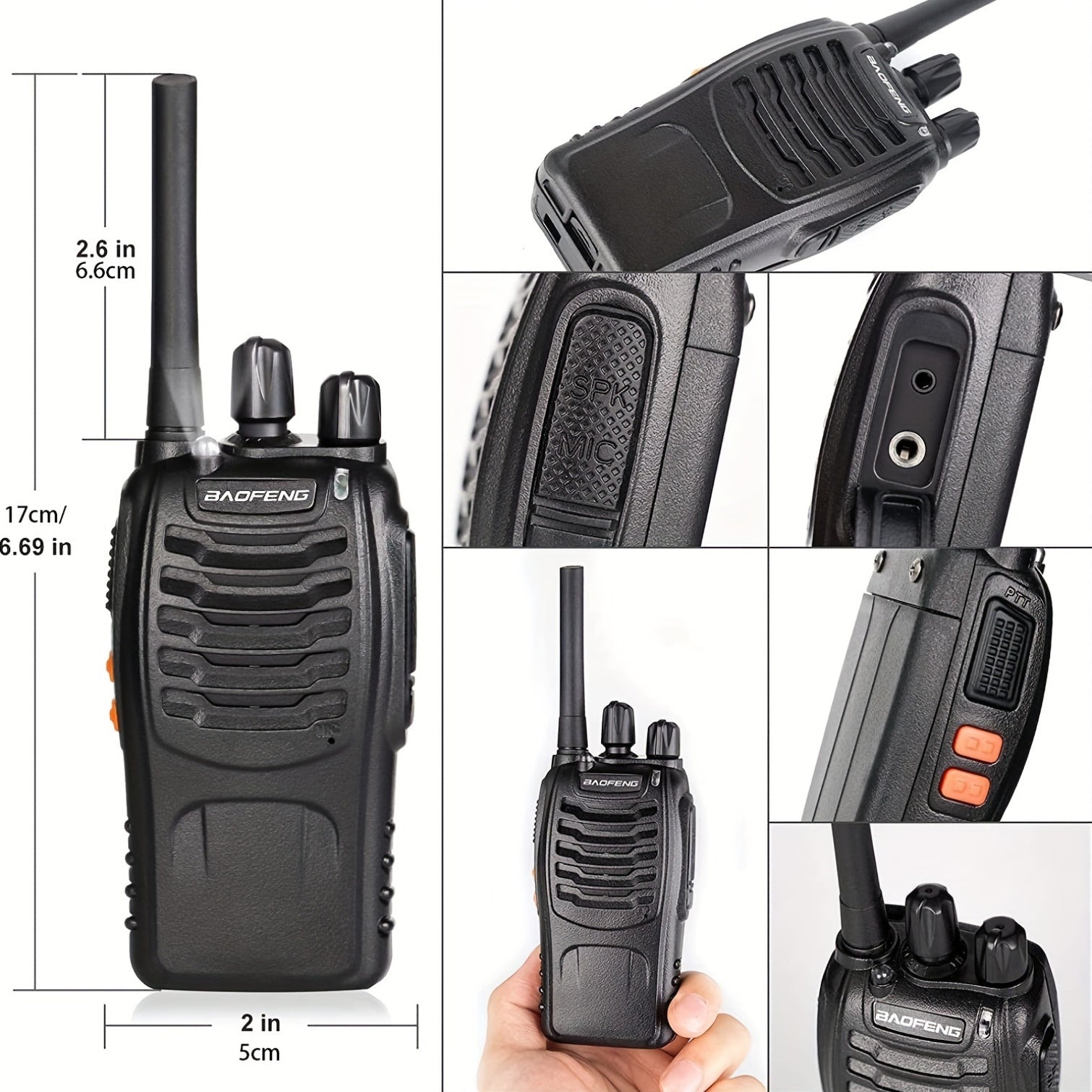 2 Pieces Portable Two-Way Radios – Reliable Communication for Hiking, Biking, and Climbing