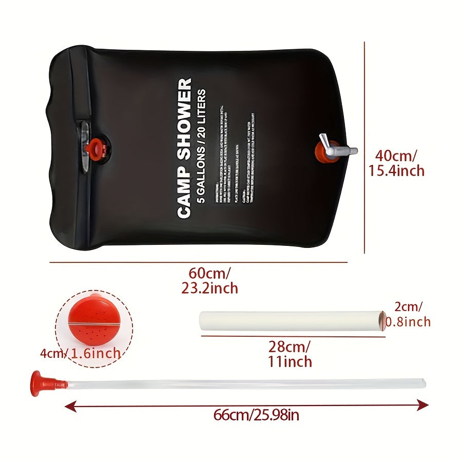Portable Camping Shower – 20L Capacity with Removable Hose and Shower Head for Outdoor Adventures