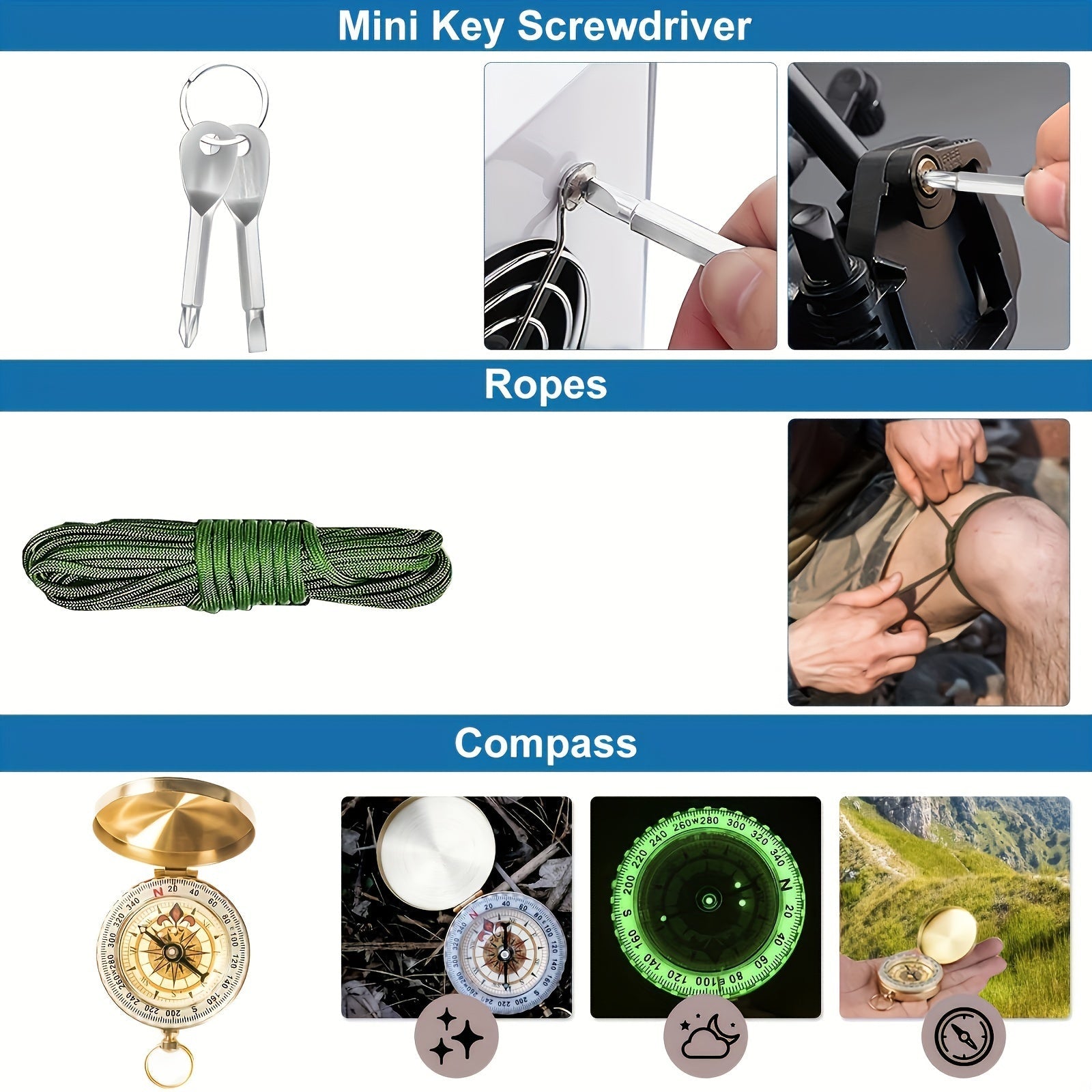 SurviveX Outdoor Survival Kit - Essential Tools for Adventures and Emergencies