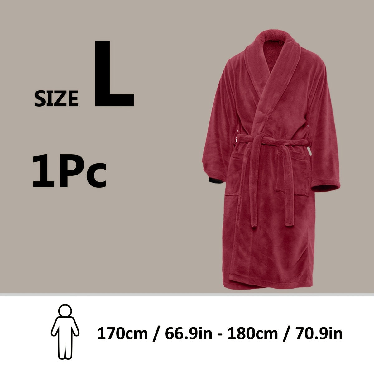 Luxe Unisex Coral Fleece Bathrobe – Ultra Soft and Warm for Your Comfort