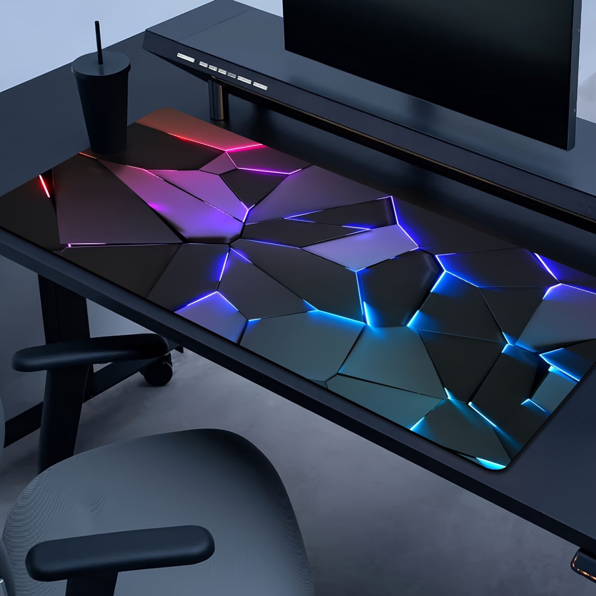 Geometric Gamer Mat - Stylish, Durable, and Non-Slip for a Perfect Gaming Experience