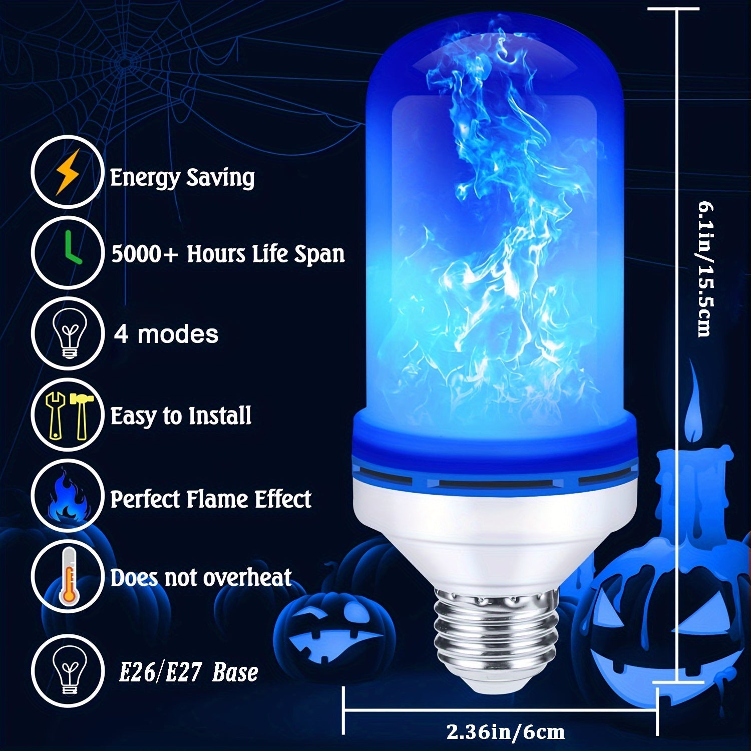 FlameGlow LED Lights - Magical Flame Effect in Two