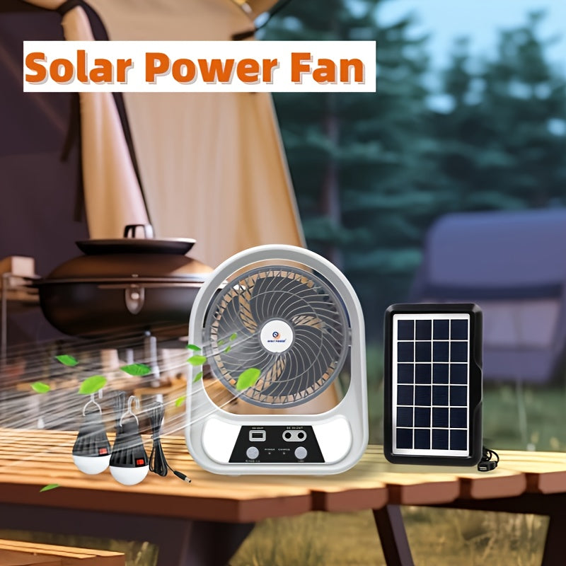 Portable Solar-Powered Fan and Night Light – Multifunctional and Rechargeable