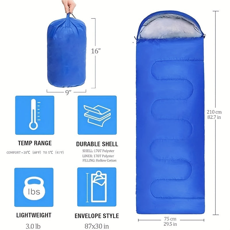 Warm Sleeping Bag with Hood – Perfect for Camping and Winter Adventures