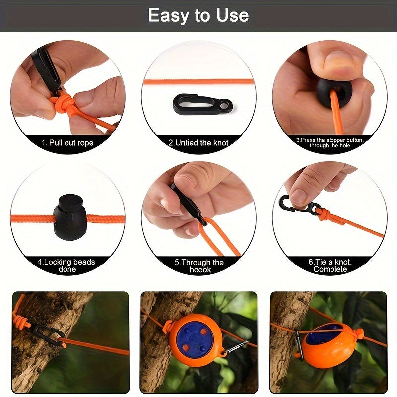 Portable Adjustable Clothesline – 8 Meter Long Camping Clothesline for Outdoor and Travel