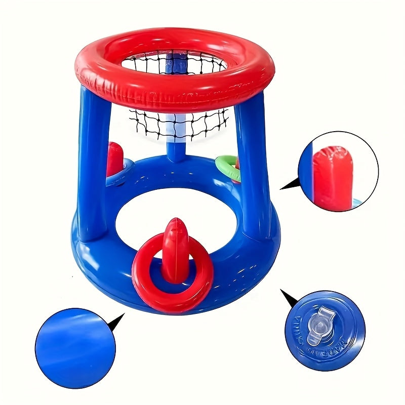 Inflatable Pool Basketball Set – Hoop, Ball and Rings Included