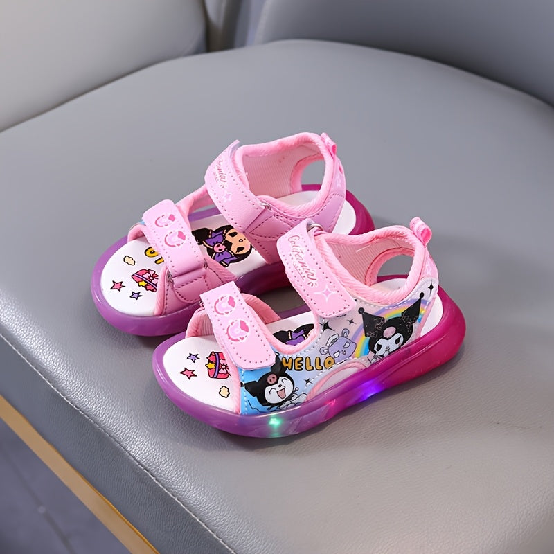 Sanrio Girls' Light-Up Sandals – Kawaii Cartoon Princess Sandals for Summer