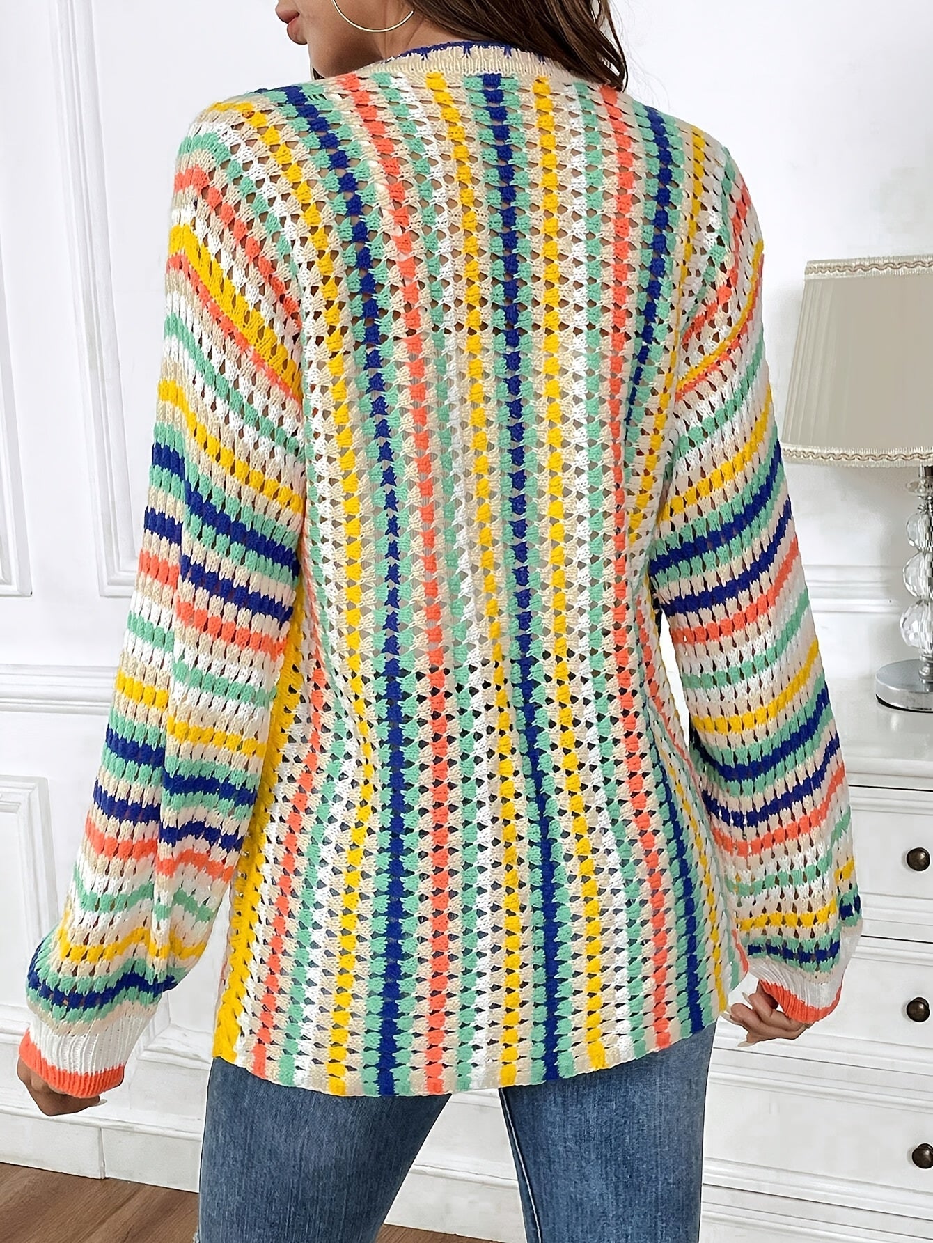 Vibrant Striped Cardigan – Perfect for Spring and Autumn Fashion