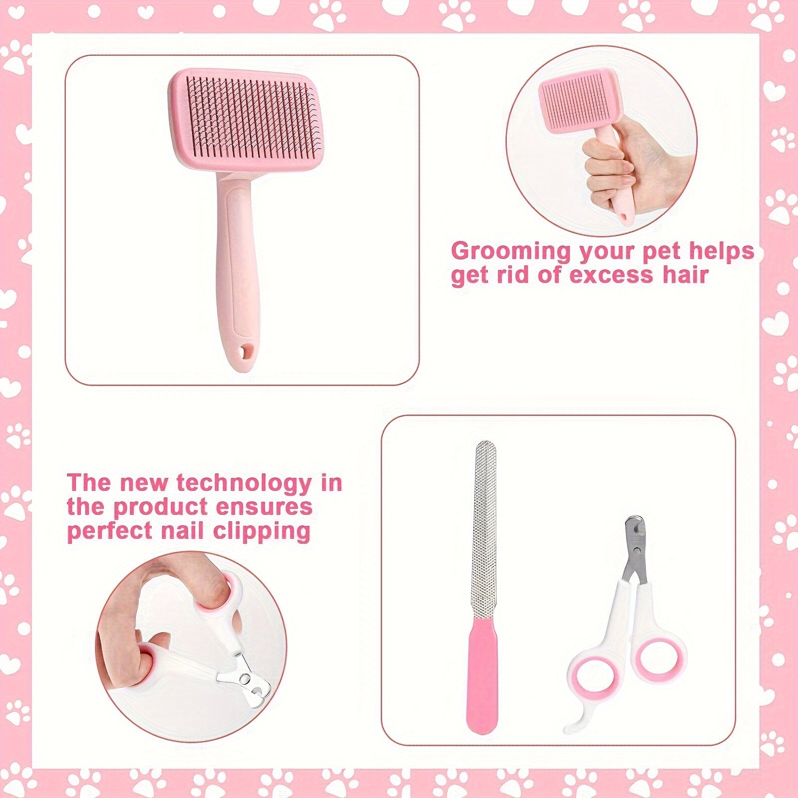 8-Piece Dog Grooming Set - For a Healthy and Shining Coat of Your Pet