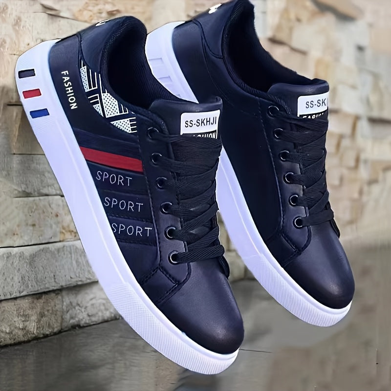 Lace-up Sneakers for Men – Striped Design and Excellent Grip for Athletic Activities
