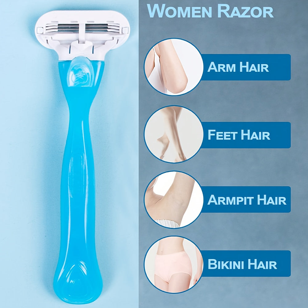 Manual Women's Razor with 8 Removable Blades – Smooth and Comfortable