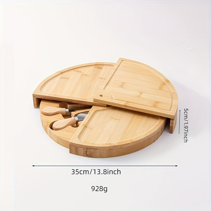 Bamboo Delights Cheese and Snack Board Set – Original and Practical for Cozy Moments