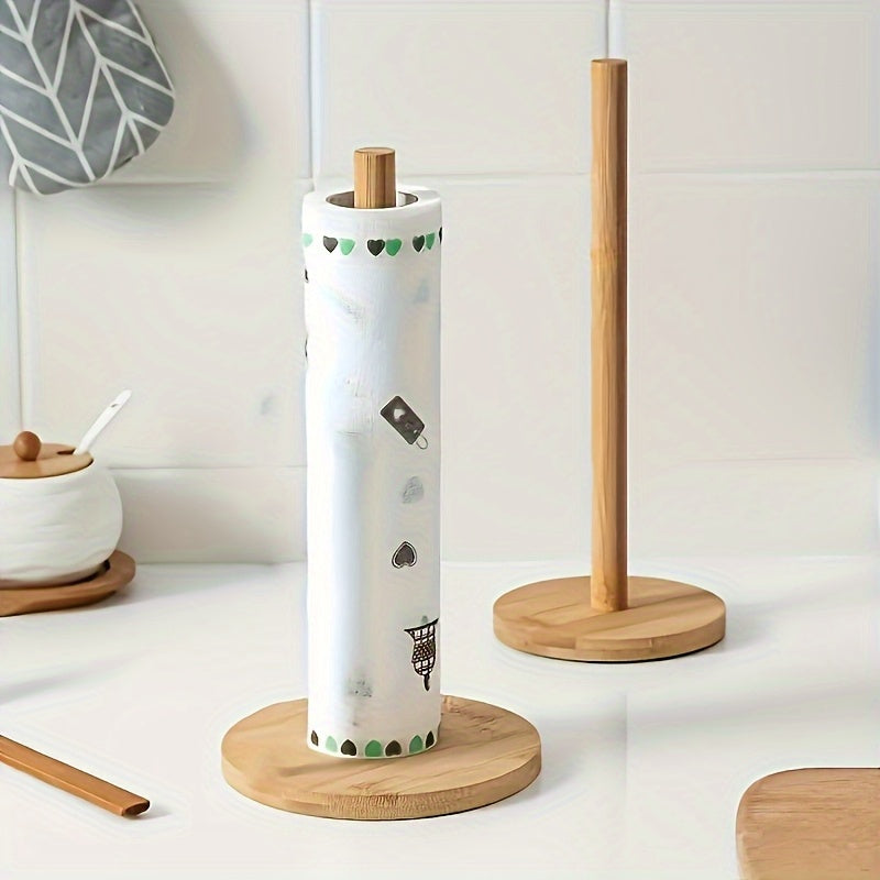 Bamboo Paper Towel Holder with Natural Finish – Stylish and Practical for the Countertop