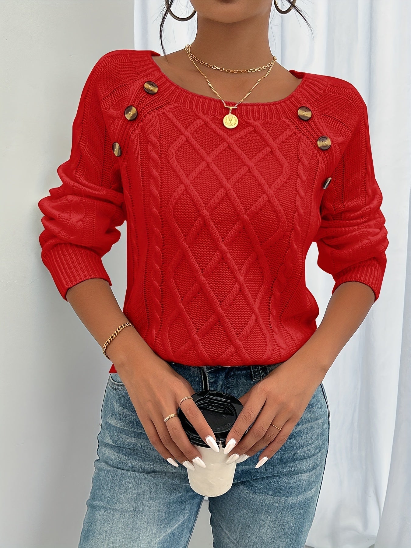 Luxe Button Sweater - Comfortable and Stylish for Every Occasion