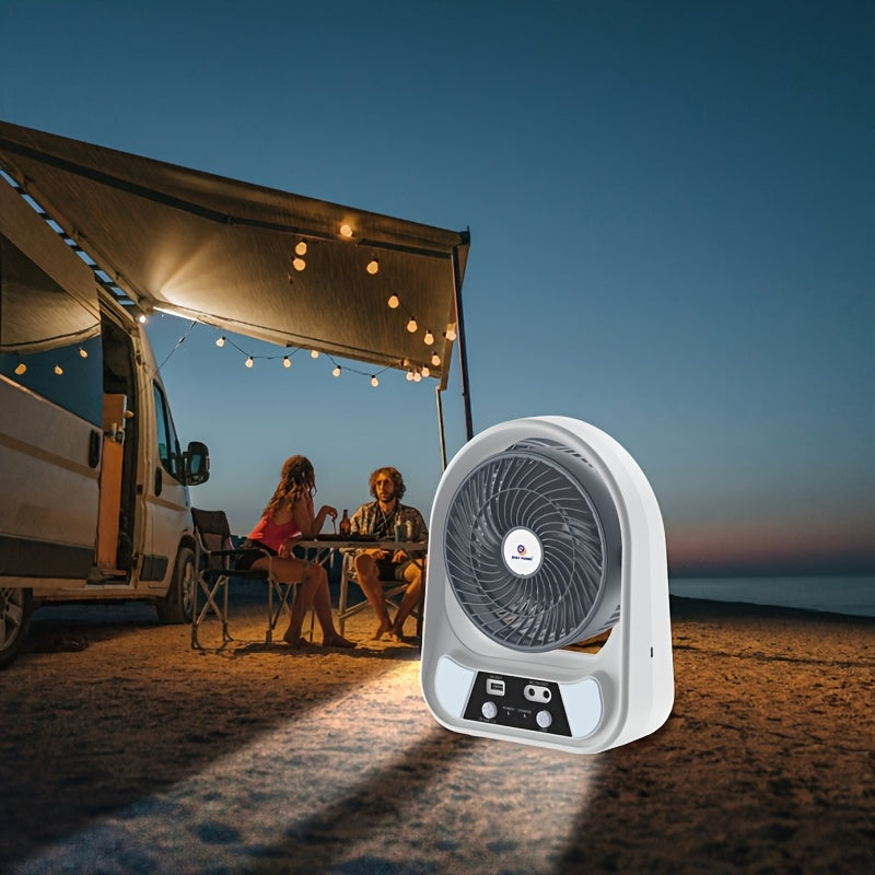 Portable Solar-Powered Fan and Night Light – Multifunctional and Rechargeable