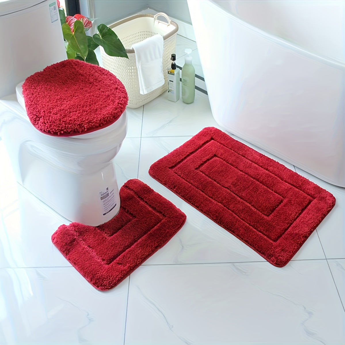 3-Piece Ultra-Fine Fiber Bathroom Rug Set – Quick-Drying and Absorbent