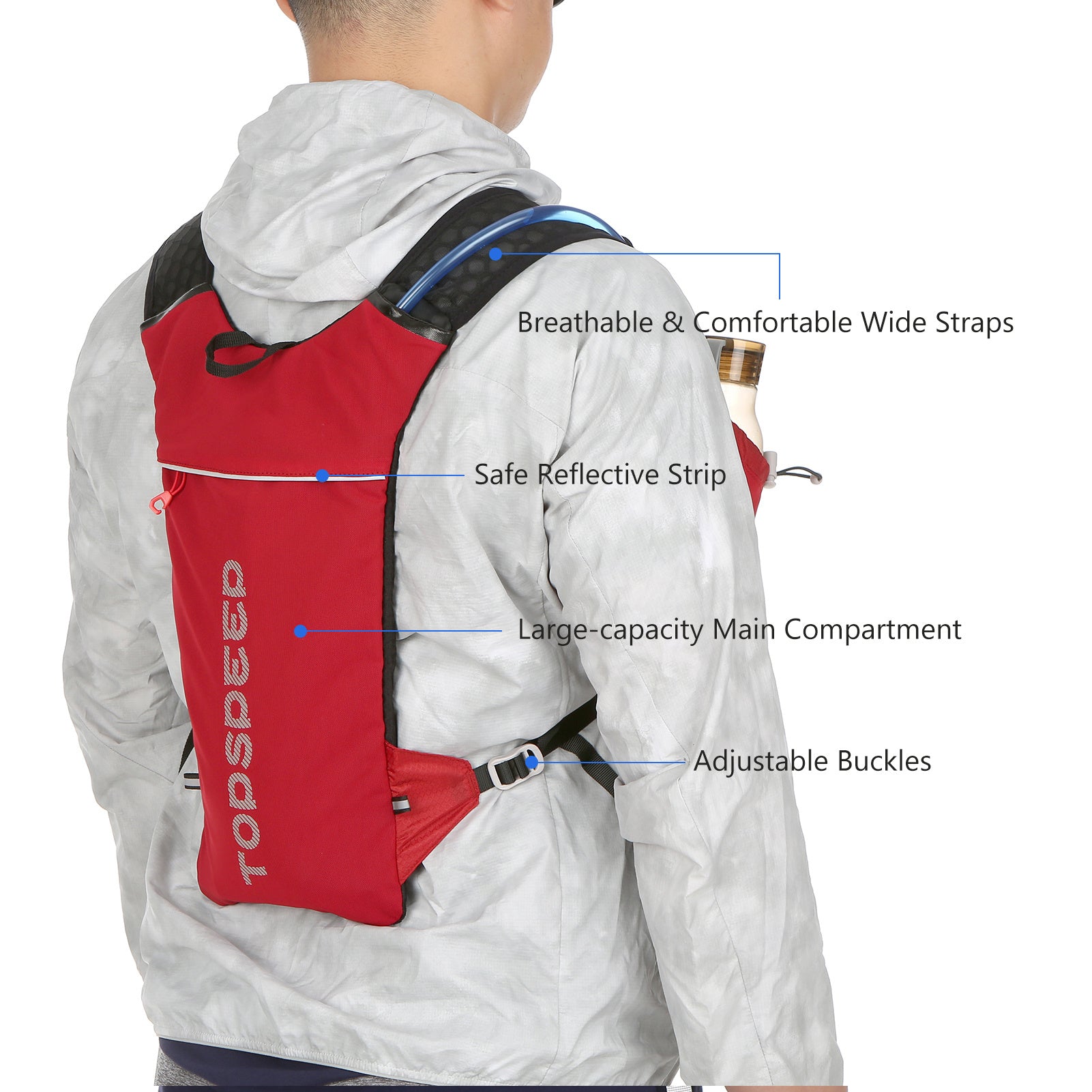 HydroPack Lightweight Hydration Backpack - 2L Water Reservoir for Running, Biking & Hiking