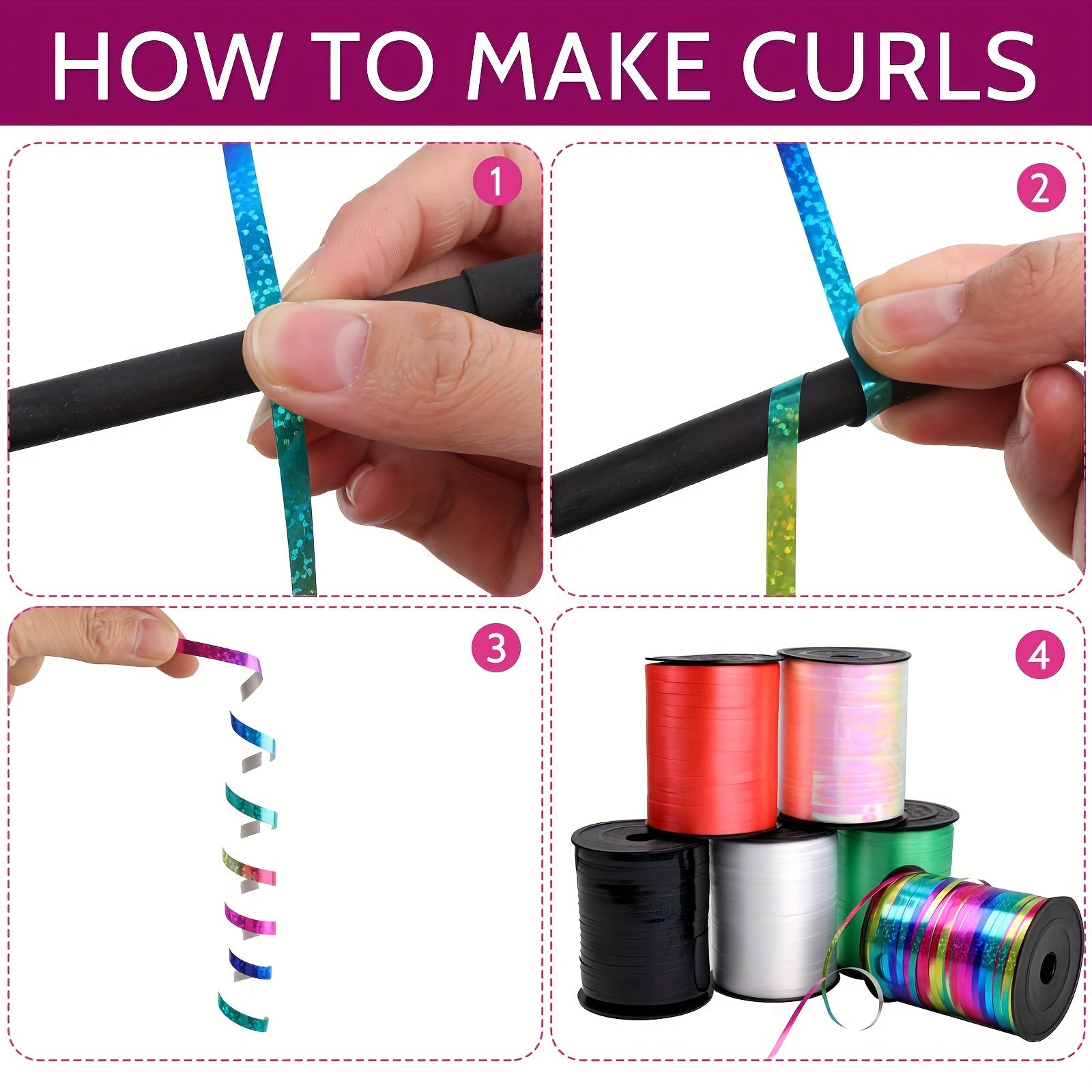 Holographic Curling Ribbon Set – Perfect for Party Decorations and Gift Wrapping