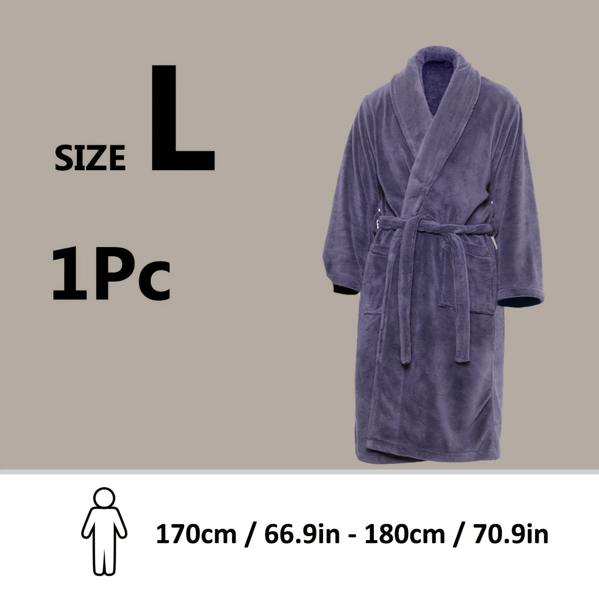 Luxe Unisex Coral Fleece Bathrobe – Ultra Soft and Warm for Your Comfort