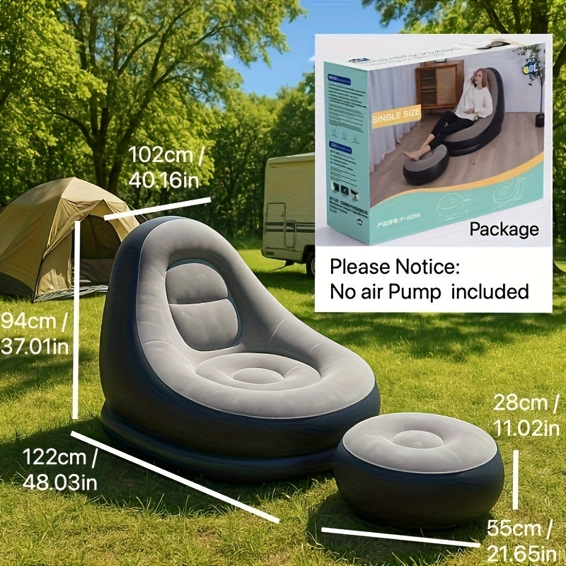 Inflatable Sofa Lounger with Footrest – Waterproof & Comfortable