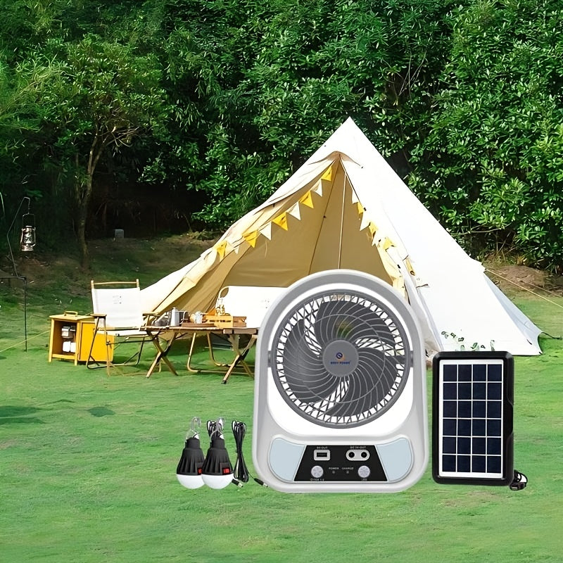 Portable Solar-Powered Fan and Night Light – Multifunctional and Rechargeable